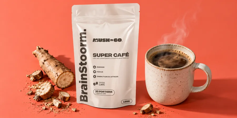 Brainstoorm Coffee von Mush N Go mit Zichorienwurzel und einem Häferl