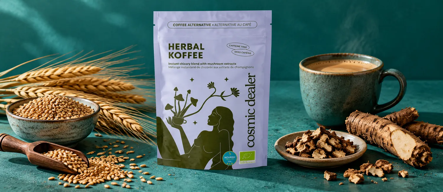 Herbal Koffee von Cosmic Dealer mit Gerste, Roggen und Zichorie